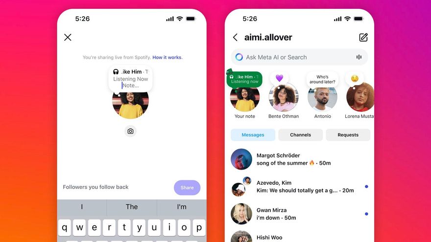 Interfaz de Instagram