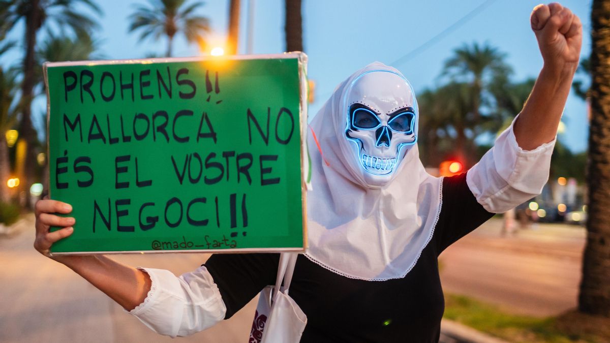 Madò Farta se ha convertido en una de las imágenes más reconocidas de las protestas contra la turistificación en Mallorca.