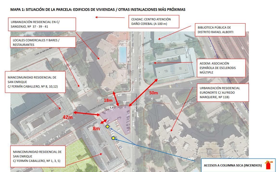 Infraestructuras y núcleos de vecindad muy cercanos al cantón