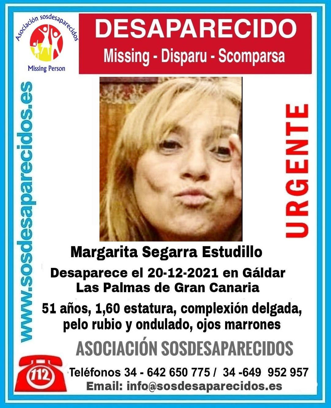 Cartel de búsqueda de Margarita Segarra