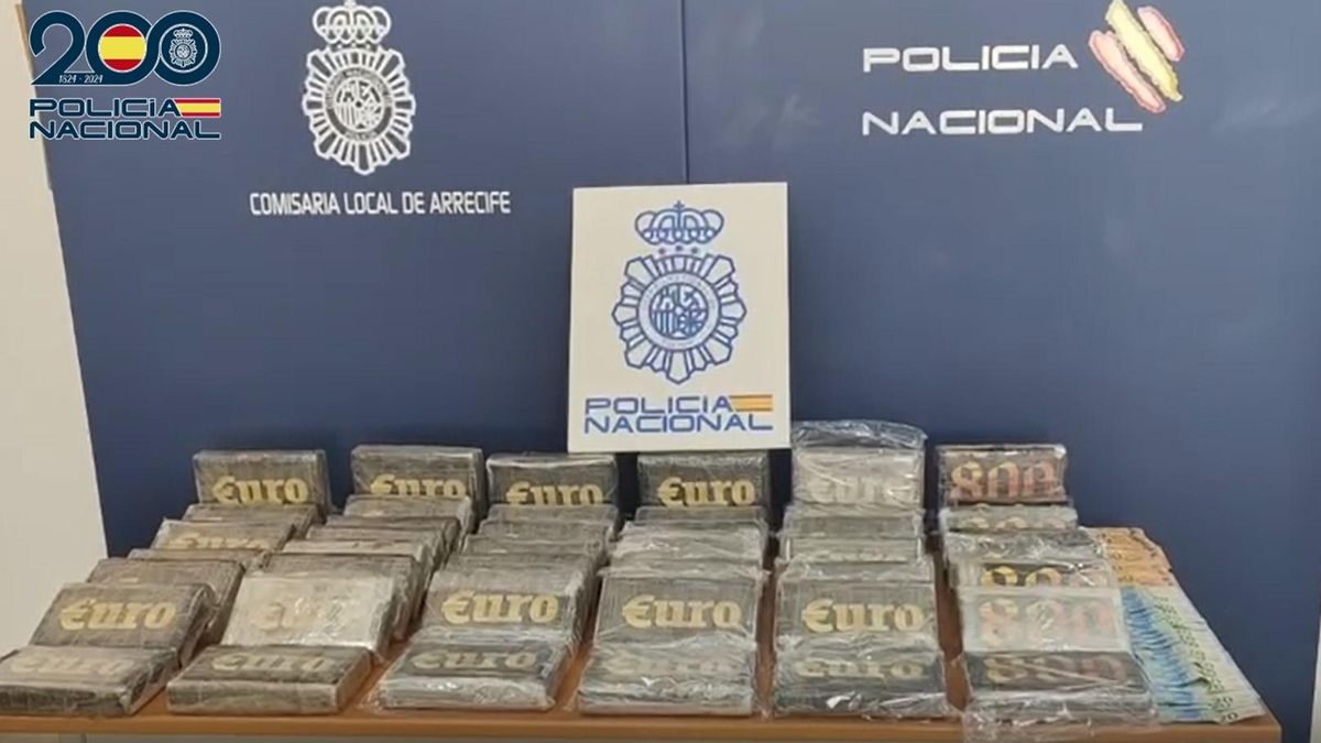 Paquetes con la cocaína incautada en Lanzarote.