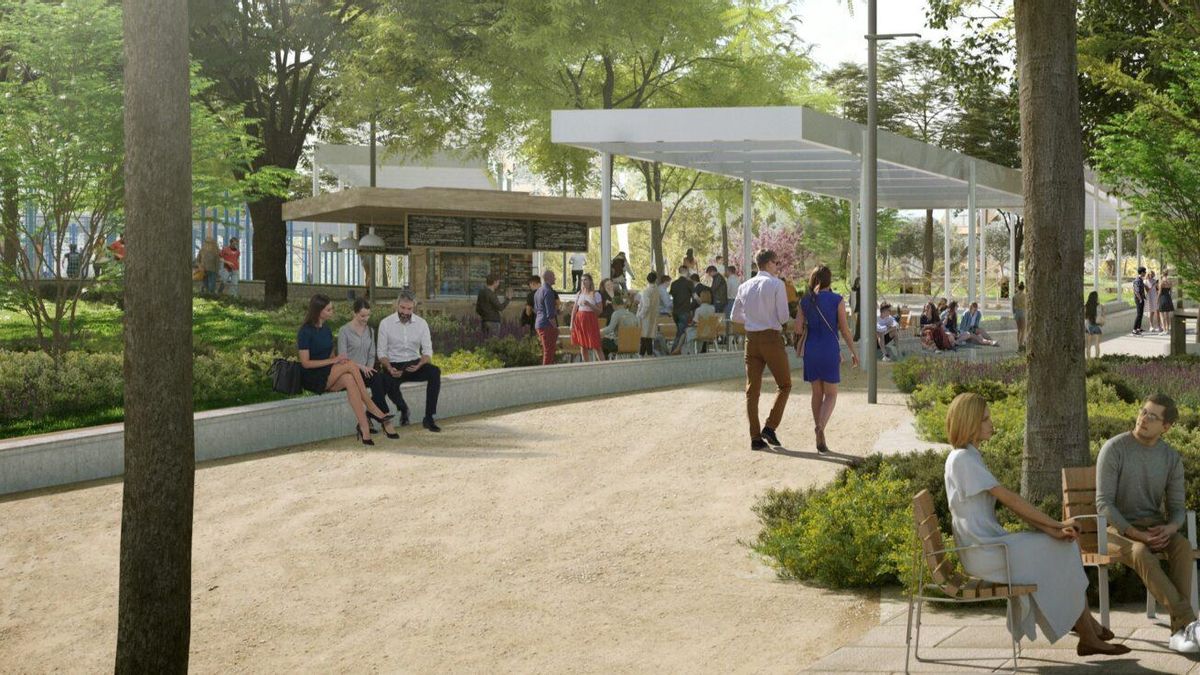 Pérgola modular a la altura del colegio Lourdes