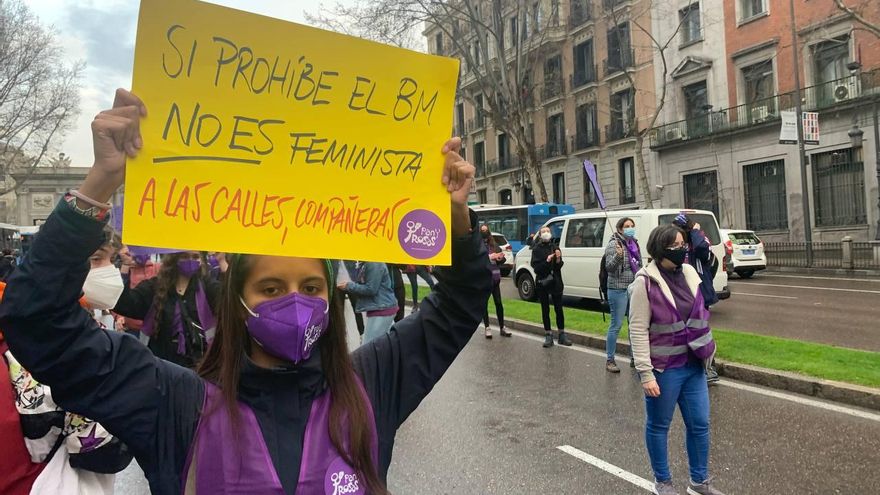 Manifestantes cortan calles en Madrid.