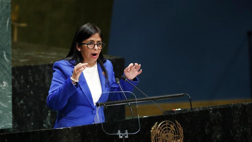 La vicepresidenta de Venezuela, Delcy Rodríguez, en la ONU