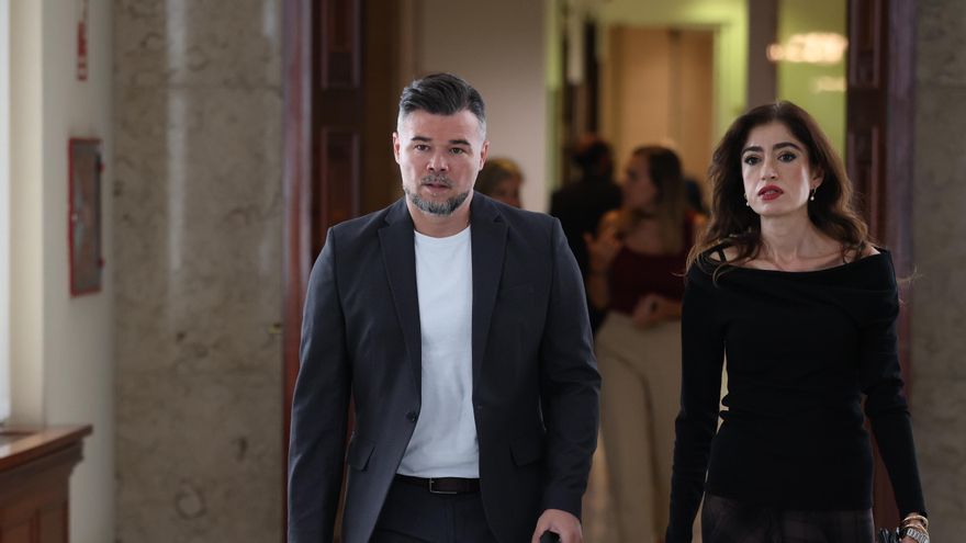El portavoz de ERC, Gabriel Rufián, este martes a su llegada a la Junta de Portavoces del Congreso.