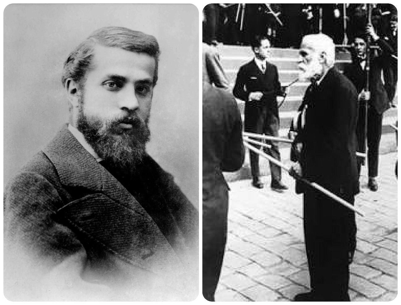 Gaudí joven, como se le conocería en Léon, y ya anciano cuando estaba construyendo la Sagrada Familia.