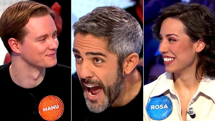 Manu, Roberto Leal y Rosa, el día del bote de 'Pasapalabra'