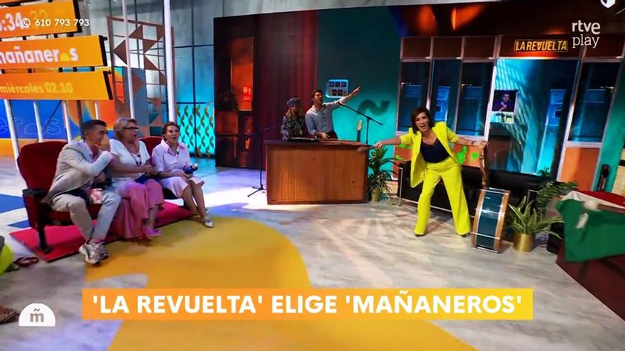 'Mañaneros' transforma su plató en 'La Revuelta', con Lydia Lozano a lo Castella, y lanza una invitación a Grison