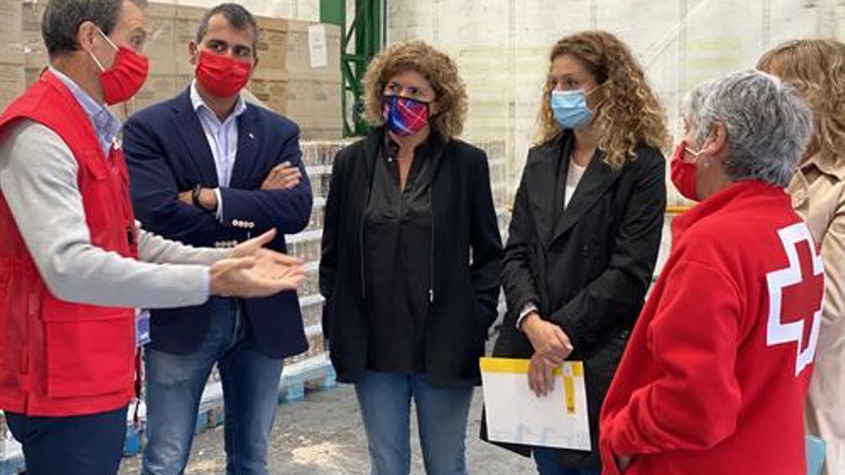 Recepción de alimentos del programa de ayuda alimentaria del MAPA en el almacén de Cruz Roja en Heras