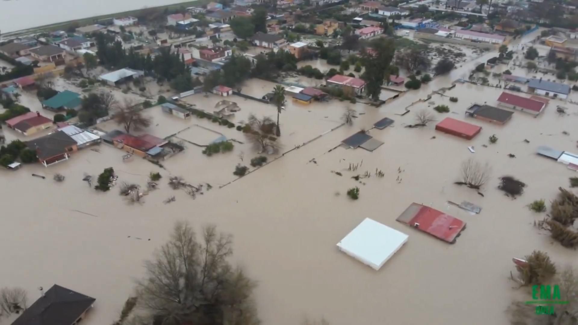 Imágenes aéreas de las parcelas afectadas por las inundaciones en Córdoba