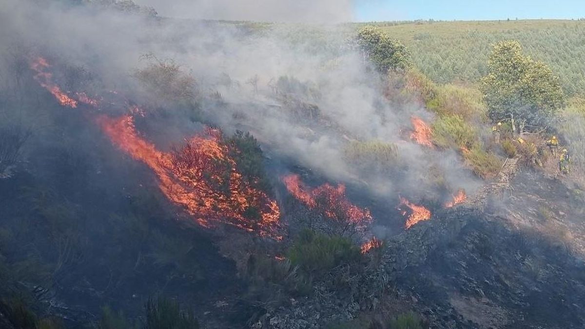 Incendio de Sosas de Laciana a última hora del jueves.