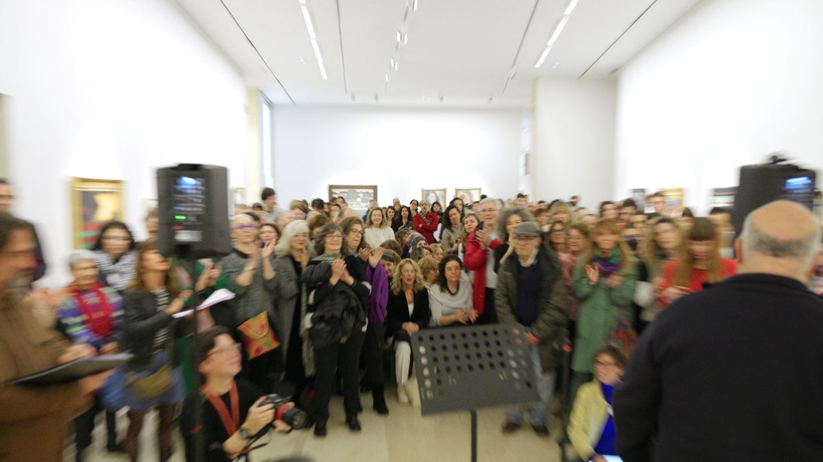 Público durante la celebración de una edición anterior del Día de la Poesía en el Museo Thyssen