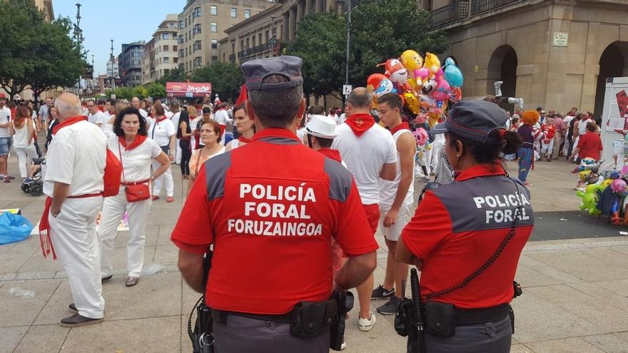Una patrulla de la Policía Foral en las pasadas fiestas de San Fermín