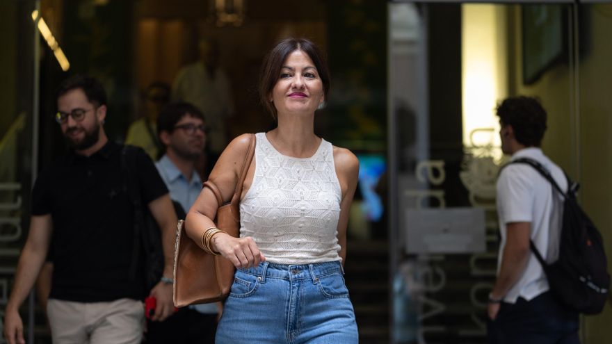 La ministra de Juventud e Infancia, Sira Rego, tras una reunión con Marea Palestina, en el Círculo de Bellas Artes, a 8 de septiembre de 2025, en Madrid (España).