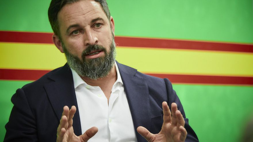 El presidente de Vox, Santiago Abascal, durante una entrevista con Europa Press en la sede del partido, en Madrid (España) a 4 de agosto de 2020.