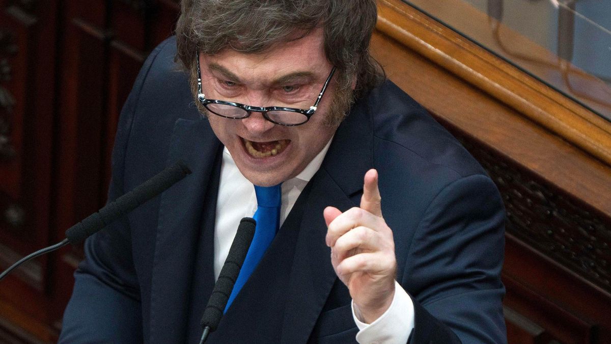 Javier Milei durante la apertura de sesiones ordinarias