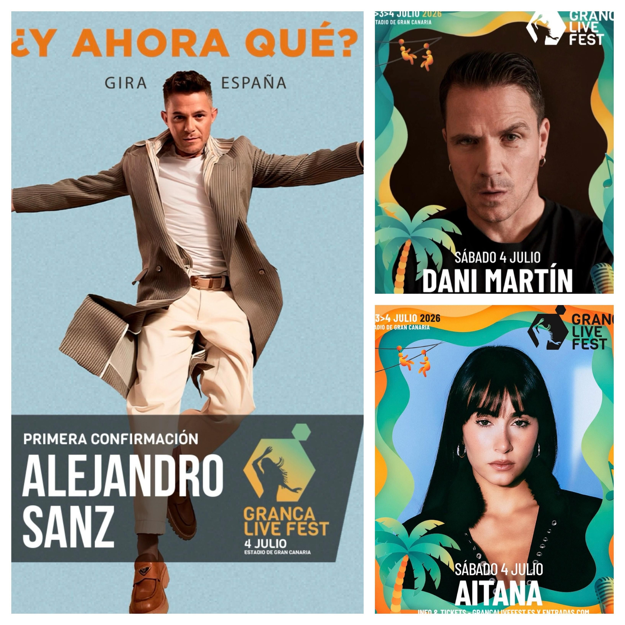 Alejandro Sanz, Dani Martín y Aitana.