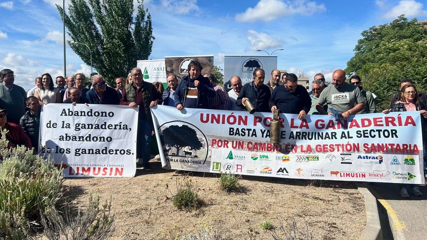 Apenas 50 personas en la concentración convocada durante el Foro Nacional de Ganadería Extensiva en Toledo