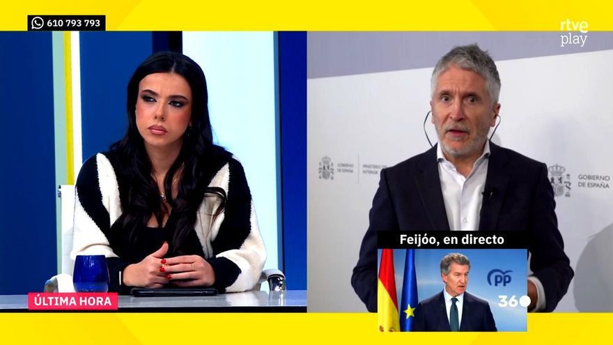 El ministro Marlaska apoya a Sarah Santaolalla en RTVE y pide "órdenes de alejamiento" para ultras como Vito Quiles