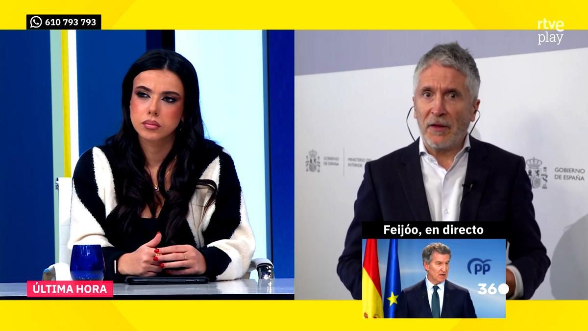 El ministro Marlaska apoya a Sarah Santaolalla en RTVE y pide "órdenes de alejamiento" para ultras como Vito Quiles