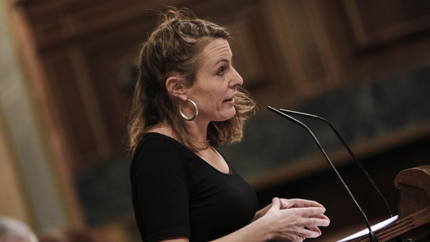 La diputada de la CUP, Mireia Vehí, durante su intervención en una sesión plenaria en el Congreso de los Diputados