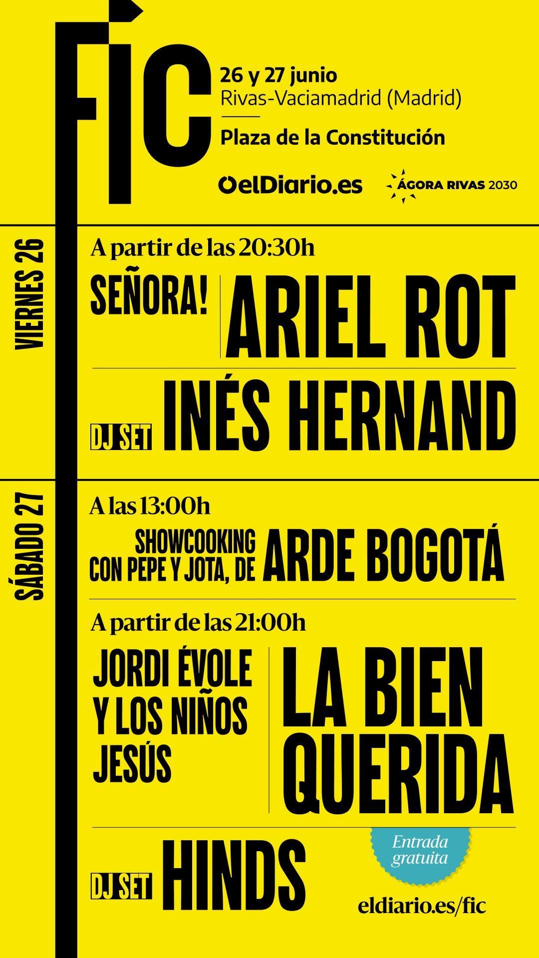 Todas las actividades y conciertos del FIC de elDiario.es son de acceso gratuito