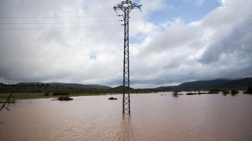 Vista general de campos inundados el martes en Castellón