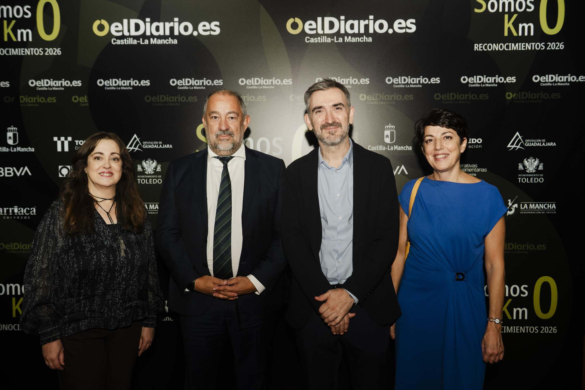 El rector de la UCLM, Julián Garde, junto a Carmen Bachiller, Ignacio Escolar y Rosalía Lloret