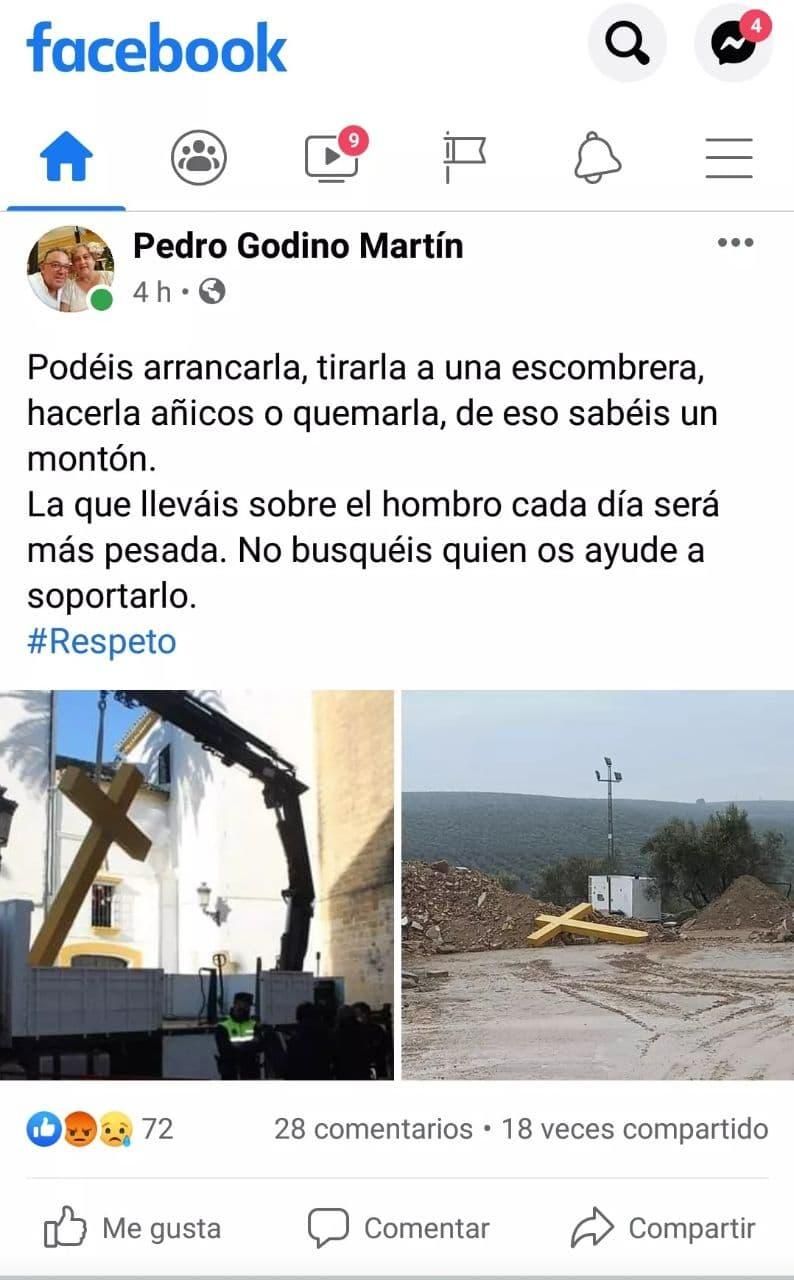 Pedro Godino Martín también reclamó la cruz de los caídos de Aguilar