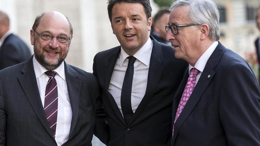 Juncker, Tusk y Schulz alertan en Roma del avance del populismo en la UE