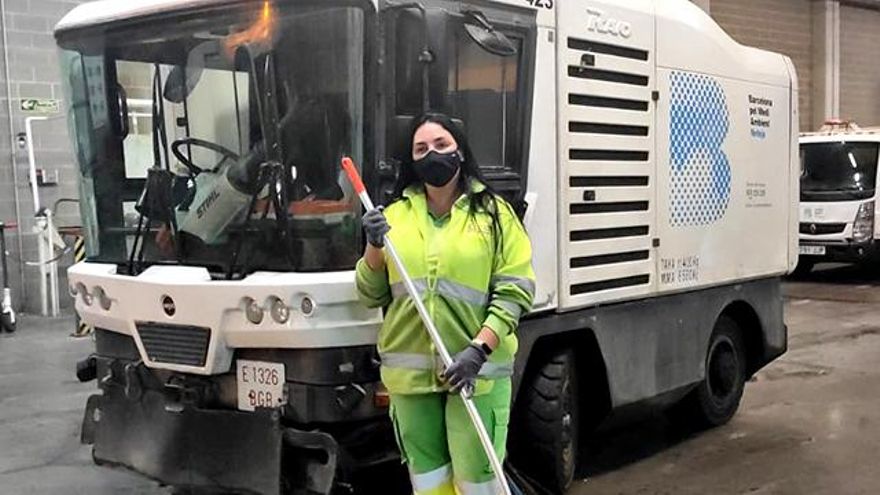 Miriam, del servicio de limpieza municipal de Barcelona