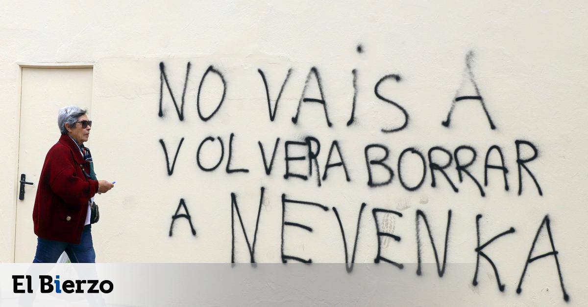 El recuerdo a Nevenka vuelve a Ponferrada con un grafiti en la pared que acogió su mural y que borraron