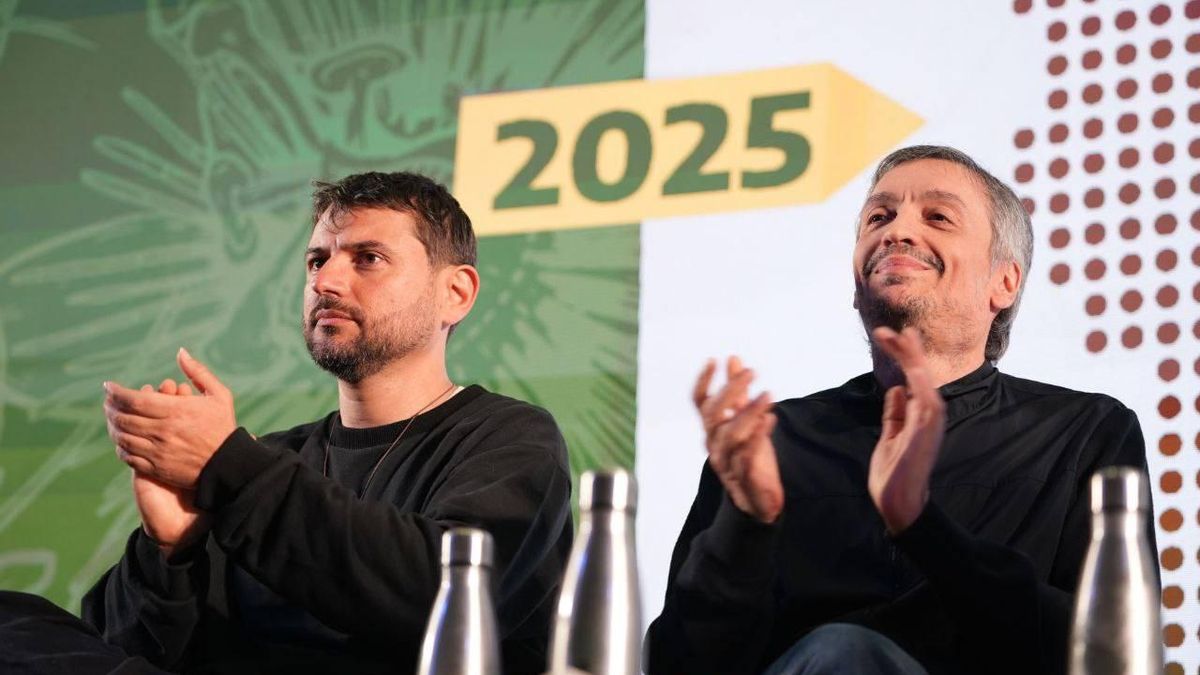 Grabois con Máximo Kirchner, la semana pasada, tras las críticas a Massa.
