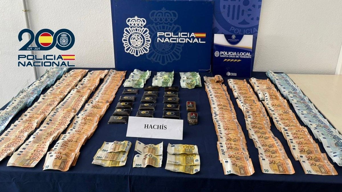 Detenido un hombre con dos kilos de hachís y más de 44.000 euros en su casa en Santa Cruz de Tenerife