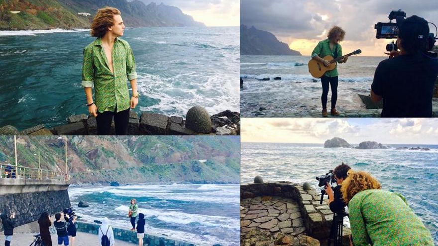 Manel Navarro grabando el videoclip