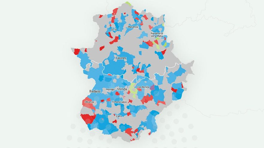 Los resultados de las elecciones en Extremadura 2025, municipio a municipio