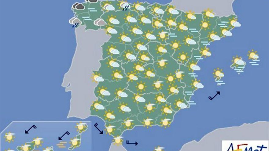 Mapa del tiempo significativo para hoy.