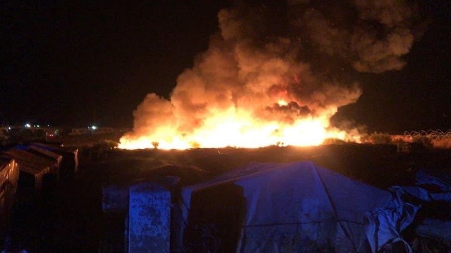 Imagen del incendio del asentamiento del viernes de 17 de julio