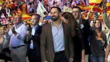 Santiago Abascal, durante el acto de Vox.