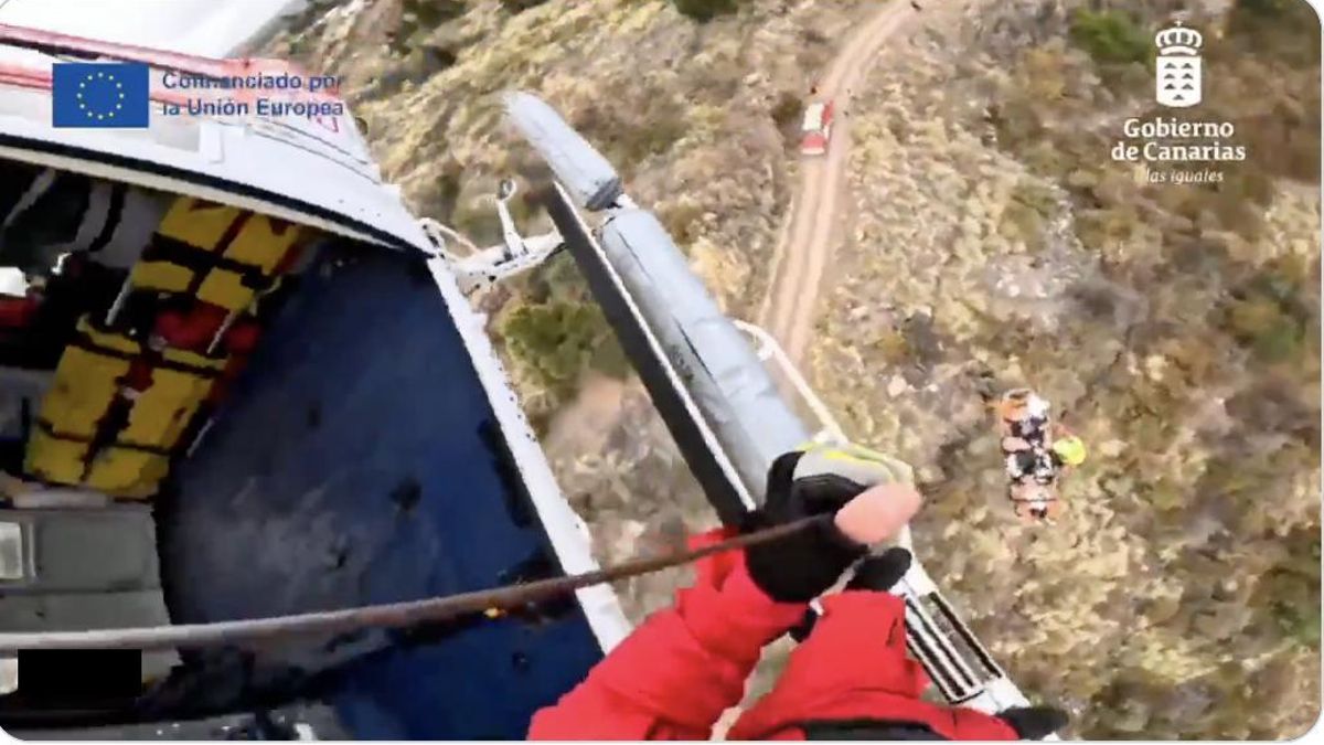 Rescatada en helicóptero tras sufrir una caída en Tijarafe
