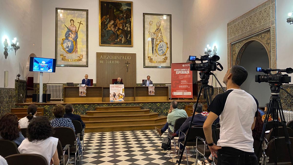 Rueda de prensa en el Arzobispado de Toledo donde se ha presentado la Memoria Económica de Cáritas 2025