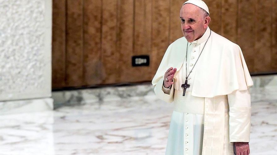El papa Francisco en la audiencia general de los miércoles en el aula Pablo VI, en el Vaticano.