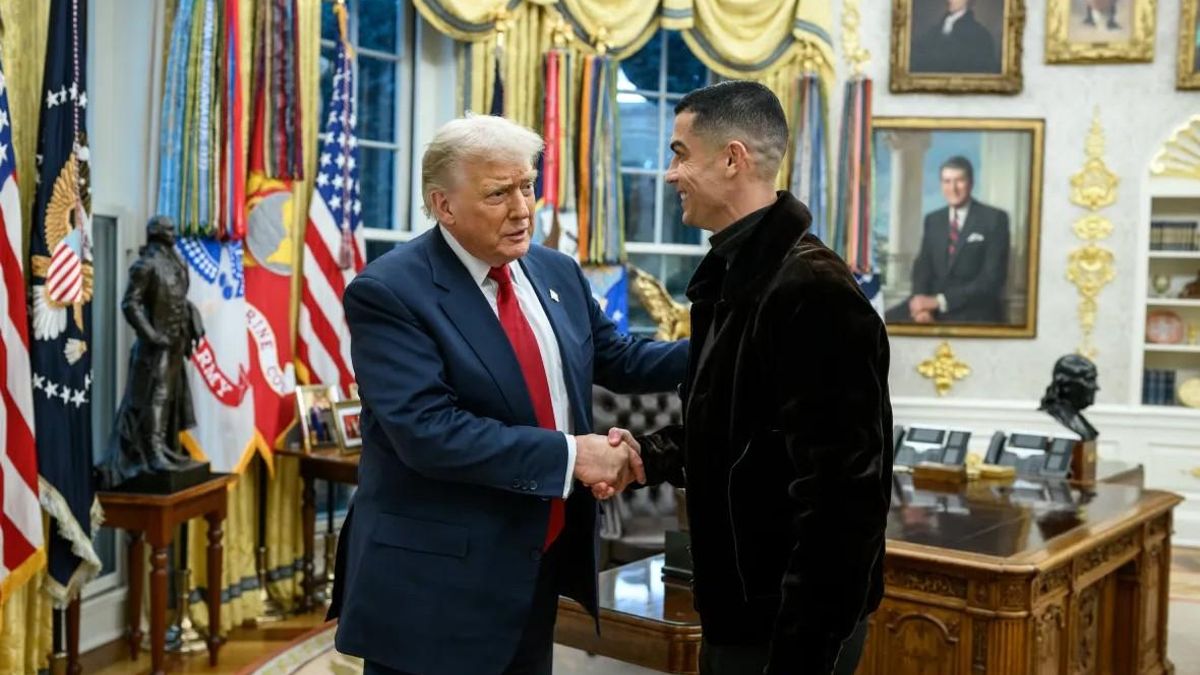 Donald Trump recibe a Cristiano Ronaldo en la Casa Blanca.