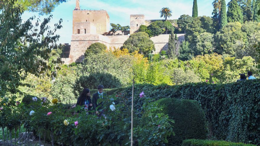 La Alhambra cierra parte de sus bosques por las fuertes rachas de viento