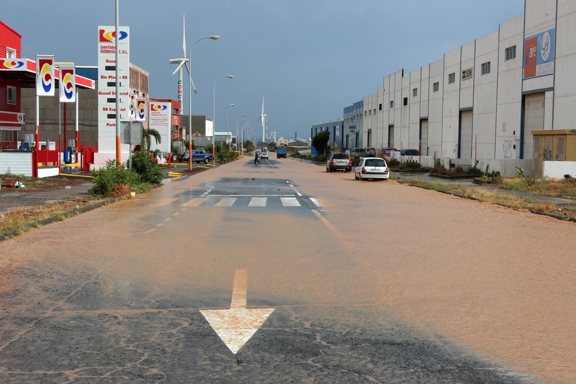 Efectos de las lluvias en el Polígono de Arinaga