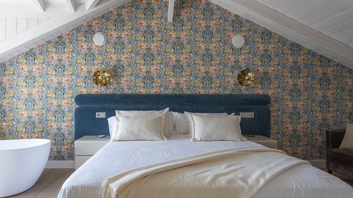 Una de las habitaciones de la Casa de las Flores en Noceda del Bierzo