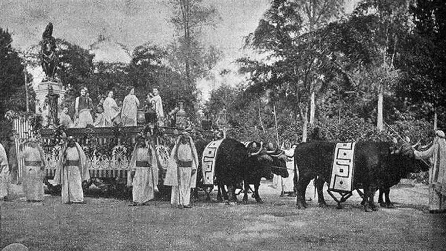 La carroza del gremio de los vinateros.