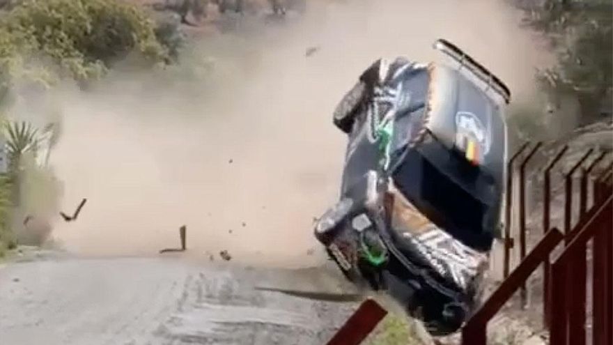 Aparatoso accidente en el día de pruebas del Rally Sierra Morena