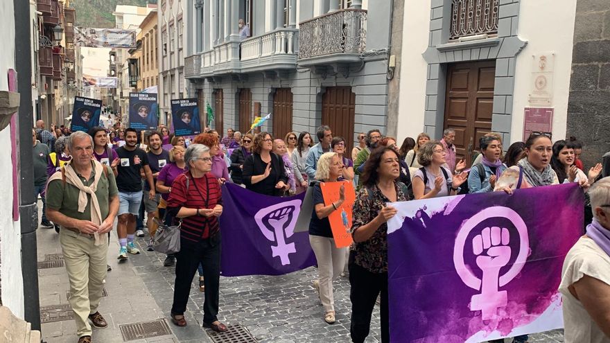 La marcha de la Plataforma Feminista Palmera, en Canarias