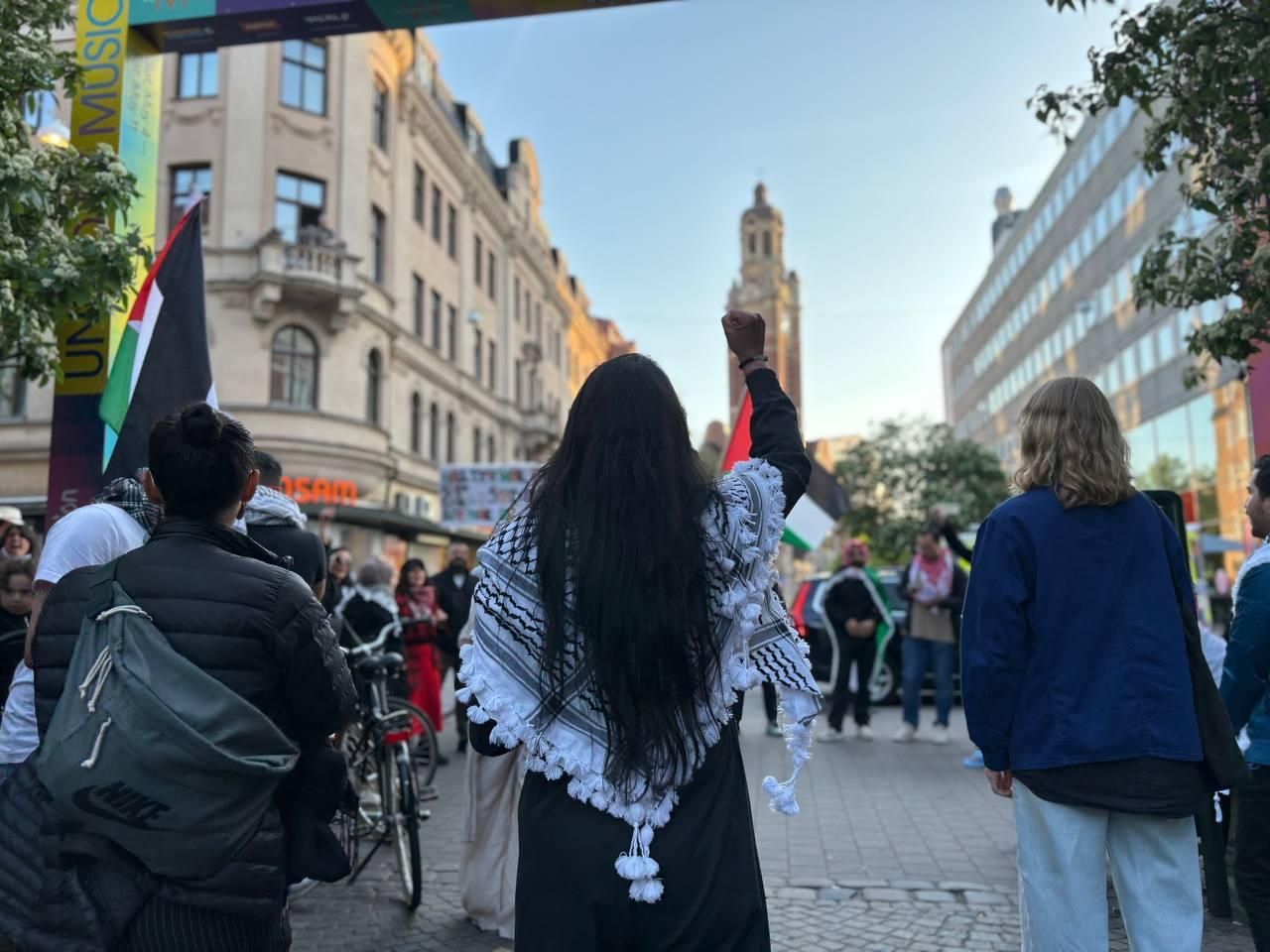 Imagen de la concentración en favor de Palestina en Malmö